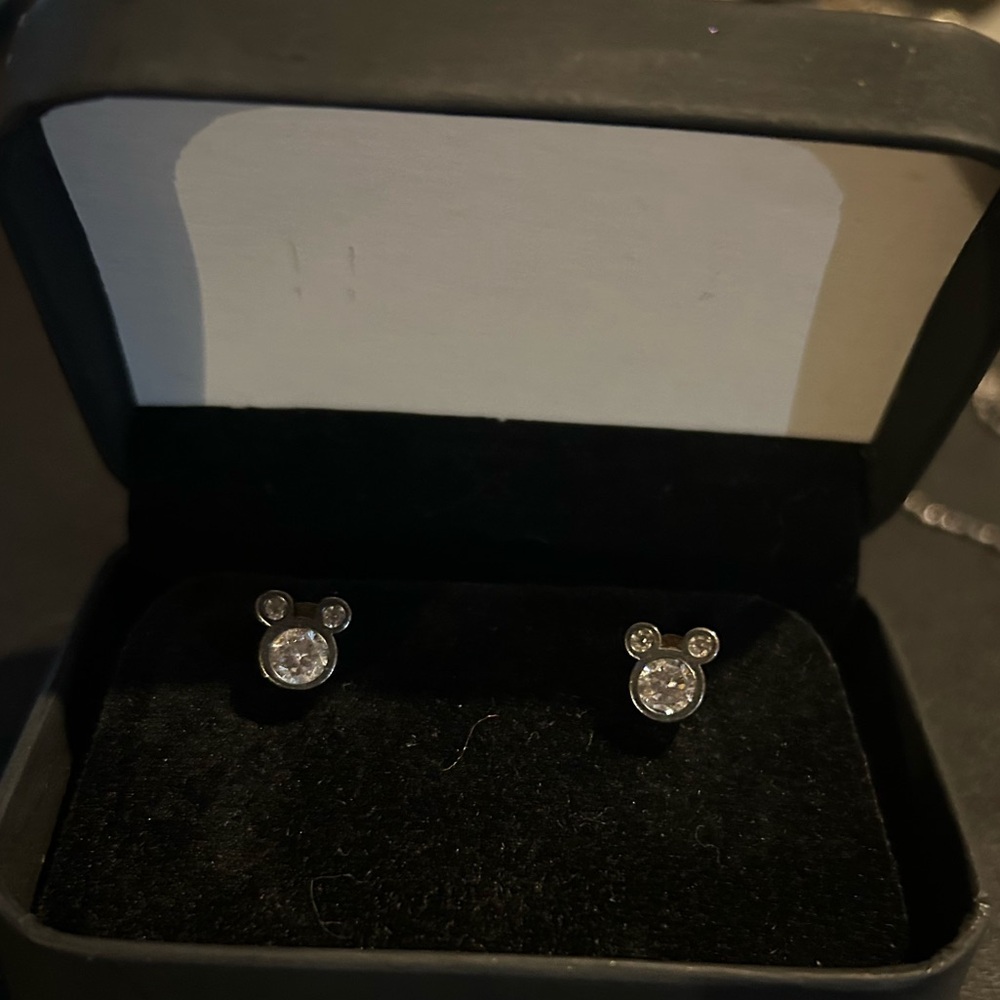 Silver Mickey Mouse Stud Earrings